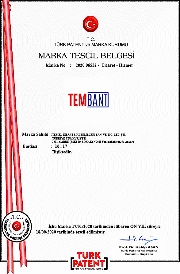 Tembant Marka Tescil Belgesi